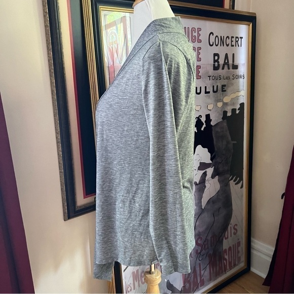 Eddie Bauer: Women's Heathered Gray Open Lightweight Layering Cardigan Sz M - Picture 3 of 8